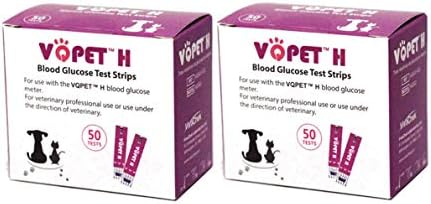 VQ Pet H דם רצועות בדיקת גלוקוז 100 ספירה לחיית מחמד
