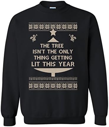 עץ חולצות עירוני הוא לא הדבר היחיד שנדלק מכוער חג המולד מצחיק DT סווטשירט סווטשירט