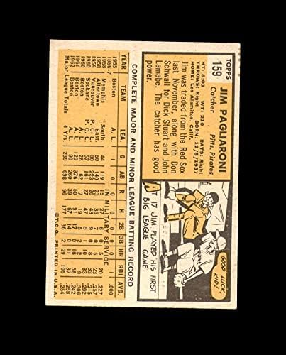 ג'ים פגליארוני יד חתמה על 1963 Topps Pittsburgh Pirates Autoglt