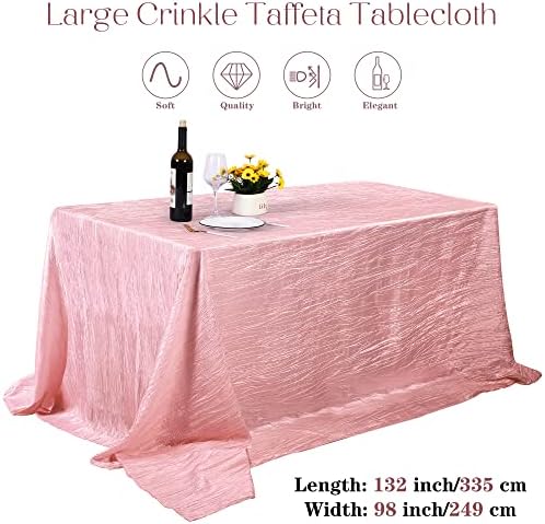 טורסטין גדול להתקמט טפטה מפת שולחן מסיבת חתונת שולחן כיסוי 98 איקס 132 אינץ בהיר משי כתוש טפטה מפת שולחן