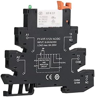 Lemil Slim Relay Module Modul Circuit 6A ממסר 12VDC/AC או 24VDC/AC או 230VAC RELAY SOCKEY 6.2 ממ עובי 48V 110V