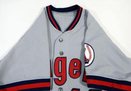 1990 Angels California Luis Sojo 10 משחק הונפק ג'רזי גריי 42 DP14448 - משחק משומש גופיות MLB
