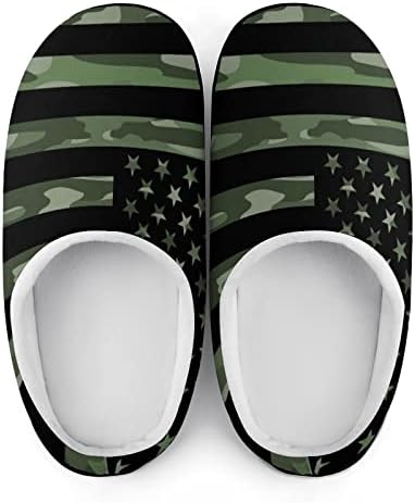 ירוק הסוואה אמריקאי דגל גברים של כותנה נעלי בית סגור הבוהן החלקה נעלי בית מקורה וחיצוני שינה