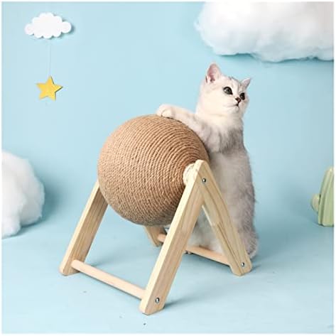 חתול מגרד כדור עץ סטנד לחיות מחמד ריהוט סיסל חבל כדור צעצוע חתלתול טיפוס גרדן טחינת כפות מגרד צעצועים