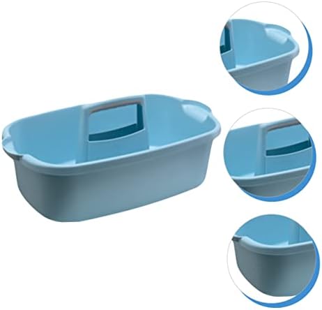 קופסאות אחסון של Ultechnovo עם ניקוי פלסטיק מארגן ידית כלי אמבטיה קוסמטיקה קוסמטיקה רב-פונקציונלית