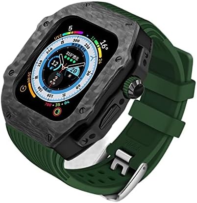 ערכת שינוי Dzhtus מארז סיבי פחמן עבור Apple Watch Ultra 8 7 6 SE 5 4 ערכת MOT MOT MOT עבור IWATCH