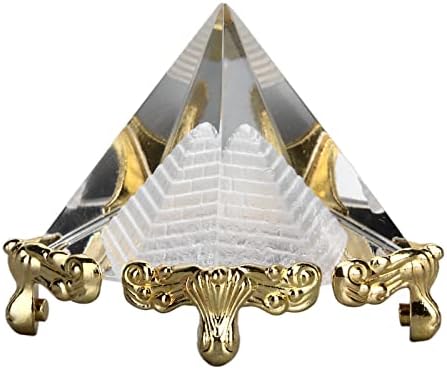 פירמידה בפירמידה פריזמת מדיטציה קריסטל, 4 סמ אנרגיה קישוט פירמידה פירמידה קריסטל קריסטל פירמידה פירמידה עם עמדת