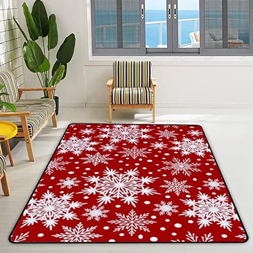 Xollar 72 x 48 בשטיחים גדולים של ילדים גדולים של שרף שלג אדום משתלת רכה שטיח פליימת לתינוקות לחדר שינה לחדר משחק