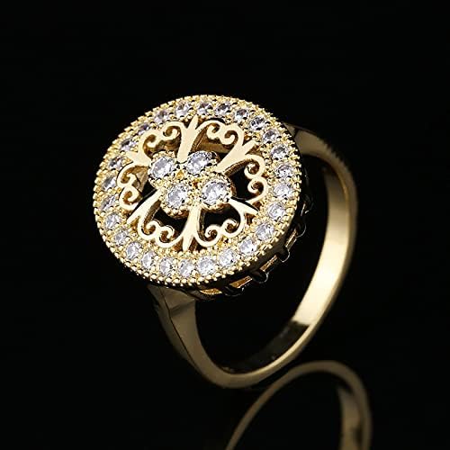 2023 זירקון עבודות פתוחות מתנות תכשיטים של טבעת אירוסין סגלגלה לנשים טבעת פלומה