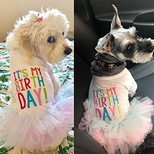 כלב יום הולדת טוטו שמלת כלב לכלבים קטנים ילדה צ ' יוואווה יורקשייר טרייר מסיבת יום הולדת תלבושת