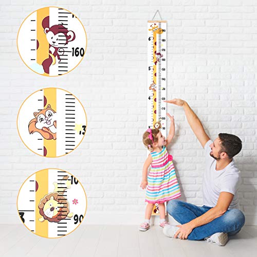 תרשים גידול SMLPER לילדים, סרגל תרשים גובה ילדים לקיר, שליט מדידת גובה בד עץ מסגרת עץ לחדר משתלה
