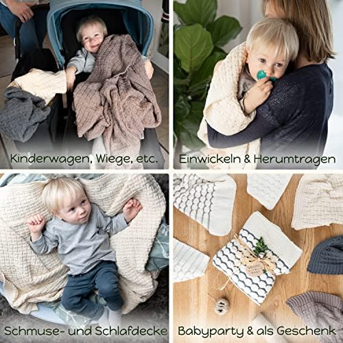 Sonnenstrick שמיכת תינוק כותנה אורגנית מיוצרת בגרמניה