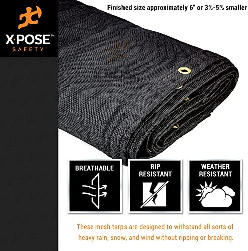 בטיחות Xpose כבדה ברזנט רשת - 20 'x 30' כיסוי מגן שחור רב -תכליתי עם זרימת אוויר - שימוש בירידות