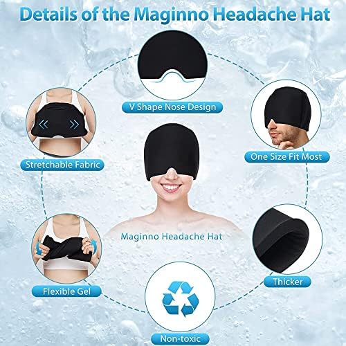 משודרג מלא כיסוי מיגרנה קרח ראש לעטוף כאב ראש הקלה כובע חם וקר טיפול מיגרנה כובע יופי בריאות