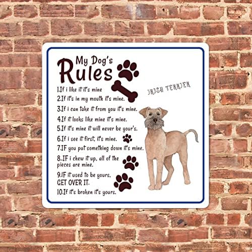 שלי כלב של כללים מצחיק מתכת כלב סימן שלט לחיות מחמד כלב דלת קולב עתיק מתכת פוסטר עתיק לחיות מחמד כלב קיר תליית