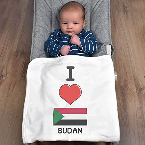 Azeeda 'אני אוהב את סודן' שמיכה / צעיף כותנה כותנה