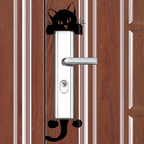 2 יחידות אור מתג מדבקות קריקטורה קטן שחור חתול חיות מחמד בעלי החיים דפוס קיר מדבקת דקור אמנות קיר תינוק