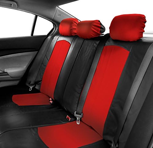 קבוצת FH מכסה מושב רכב מכסה דמוי דמוי עור אדום שחור אדום מלא