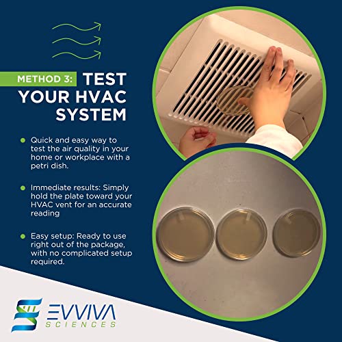 ערכת בדיקת עובש למדעי Evviva לבית - 5 בדיקות גילוי פשוטות עם ניתוח מעבדה אופציונלי, מערכת HVAC מבחן, משטחי בית