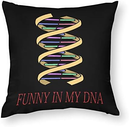 סט DNA מצחיק של 2 כריות זריקה מכסה כרית כרית מרובעת לכרית כרית לספה ספה דקורטיבית לחדר שינה
