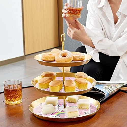 Lyetny 3 קינוח קינוח עוגת עוגת קאפקוויז זהב עמדת מאפה למסיבת תה, חתונה ויום הולדת, פופ פופ חד קרן
