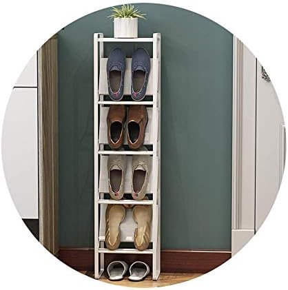 Whlmyh מתלה נעליים בסגנון פשוט, מתכת מתכת 4 שכבות גמר כניסה מודרנית יחידת אחסון נעליים מרפסת דקה וחוסכת