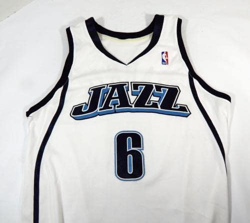 2009-10 יוטה ג'אז פול האריס 6 משחק הונפק ג'רזי לבן 46 DP37369 - משחק NBA בשימוש