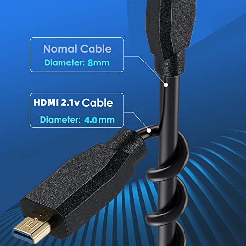 Mysruida 1ft 8k Micro HDMI 2.1 ל- HDMI 2.1 כבל, 8K מיקרו HDMI זכר ל- 8K HDMI מתאם הרחבה נשי