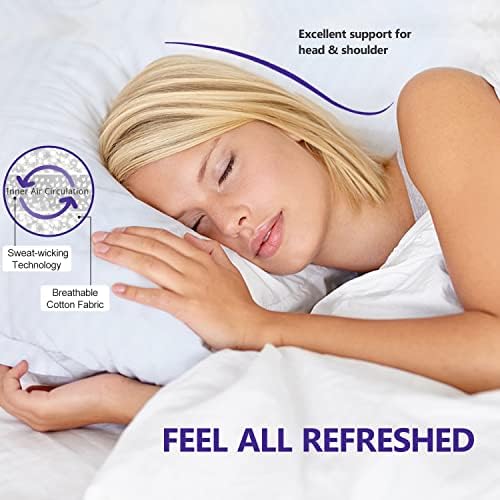 Homelab 2 חבילה כריות סטנדרטיות לשינה - כותנה נושמת, קטיפה רכה למטה אלטרנטיבית, תמיכה בצוואר
