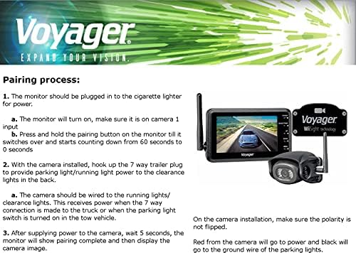 Voyager WVHS43 Digital Wireless Prewire System; כולל 1 WVOM43 צג 4.3 ו- 1 WVH100 מצלמה קווית; תומך