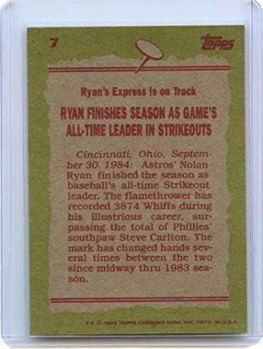כרטיס Nolan Ryan 1985 Topps Record Breaker 7 יוסטון אסטרוס - ספינות במנע 'מחזיק חדש לגמרי