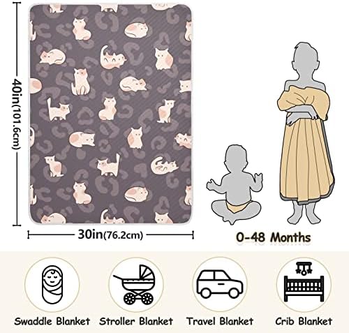 שמיכת שמיכה חוטית חמוד דפוס פשוט חמוד שמיכת כותנה לתינוקות, קבלת שמיכה, שמיכה רכה משקל קלה לעריסה, טיולון,
