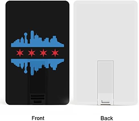 דגל שיקגו עם בניינים קו אשראי Skyline כרטיס פלאש USB כונני זיכרון מותאמים אישית מתנות תאגידיות