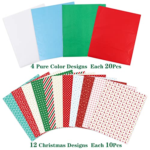 200 יחידות חג המולד רקמות נייר עבור גלישת מתנה, 16 שונה סגנון גלישת עבור חג המולד קופסות, חג המולד