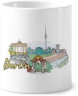 גרמניה ארכיטקטורת ציון דרך בברלין מברשת שיניים מחזיקת עט ספל קרמיקה עמדת עיפרון גביע