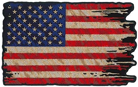 תיקון דגל ארהב, דגל אמריקאי שחור וכתום, חוט גבוה חוט פטריוטי חום אטום גיבוי/תיקון תפירה-3 x 2