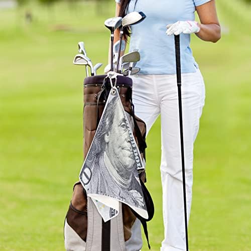 פארדיק כסף מגבת גולף 15 איקס 24 ב, מאה דולר ביל גולף מגבות גולף מתנות לגברים, מהיר יבש קל משקל