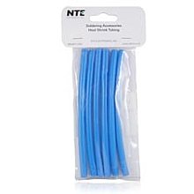 NTE Electronics 47-25206-BL צינורות מכווץ חום, קיר כפול עם דבק, יחס כיווץ 3: 1, קוטר 1/4 , אורך 6, כחול