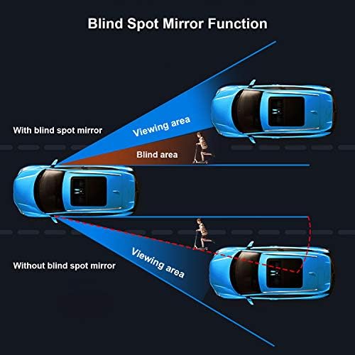 4 אריזה מראה נקודה עיוורת, 2 אינץ 'זכוכית HD עגולה ללא מסגרת נצפה אחורית נוף עיוור מקל מראה עם סיבוב 360