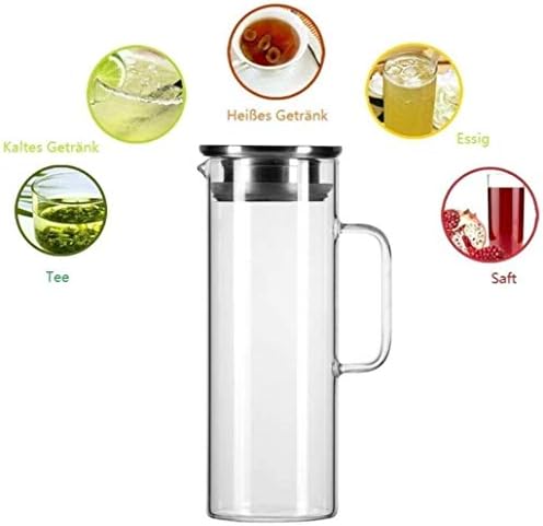 קומקום 1.1 ליטר/ליטר Carafe - קנקן זכוכית ללא BPA עם קנקן תה קרח קרח לקנקן תה קרח ושתיית מיץ