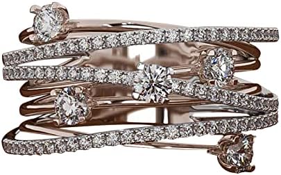 אופנה נשים של יהלומי העמודים הפרדת טבעת זירקון אירוסין חתונה טבעת 100 טבעות סט