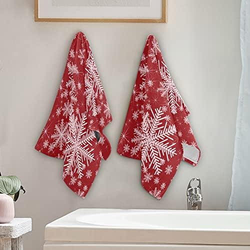 מגבות ידיים למטבח מערות שלג לחג המולד סט של 2 אדום מגבת רחצה למגבת מגבות מגבת למגבת אורח לאמבטיה בית אמבטיה