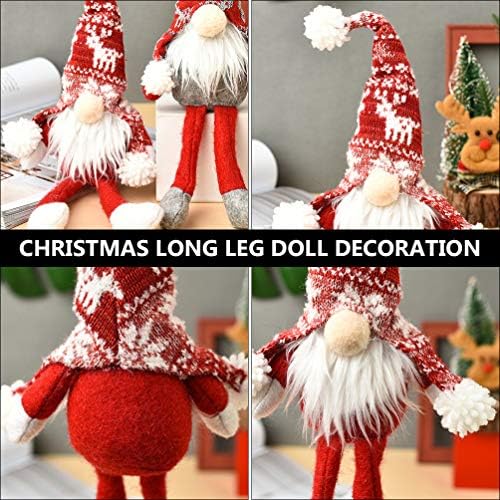 Pretyzoom 2 pcs חג המולד Tomte Gnome יושב בובות חג המולד רגליים ארוכות