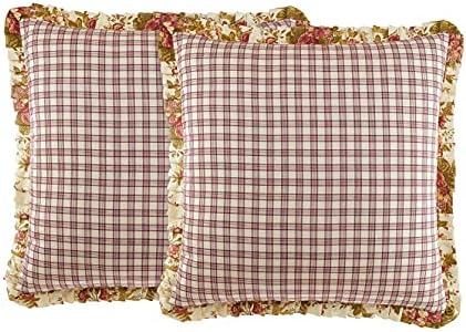 Waverly Norfolk משובץ מסורתי בושה למיטה, 26 x 26, אדום