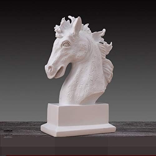 פסלים פסלים פסלים, אישיות יצירתית לבנה יצירתיות מודרנית פסלי ראש סוס פסלים בעלי חיים שרף שרף מלאכה אביזרים