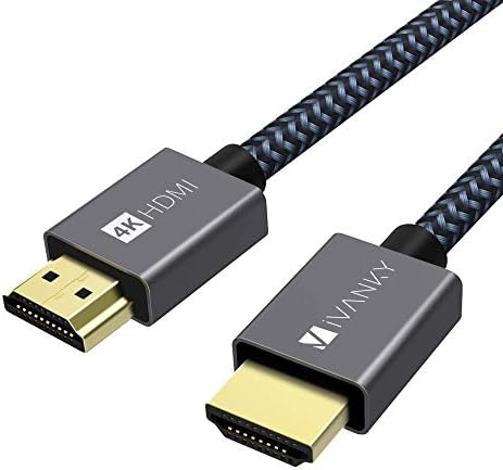 Ivanky 6.6ft ו- 3.3 ft 4K HDMI כבל מהירות גבוהה 18GBPs HDMI 2.0 כבל, 4K HDR, 3D, 2160P, 1080P, Ethernet - כבל HDMI