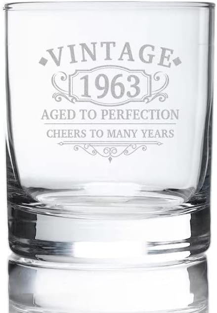 וינטג '1963 ויסקי זכוכית - מתנת יום הולדת 60 מיושן לשלמות - מתנות ליום הולדת 60 לגברים - לחיים