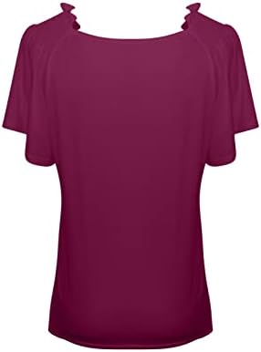 סתיו קיץ למעלה חולצה לנשים לפרוע קצר שרוול 2023 עמוק צווארון כותנה רגיל מזדמן למעלה