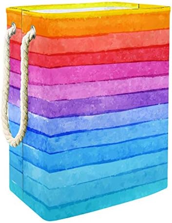 צבעי מים פסים 300 ד אוקספורד עמיד למים בגדי סל גדול כביסה סל עבור שמיכות בגדי צעצועי בחדר שינה