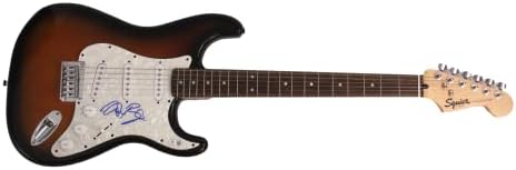 דן ריינולדס חתם על חתימה בגודל מלא פנדר סטראטוקסטר גיטרה חשמלית ג / בקט באימות-דמיין דרקונים חזית, ראיית לילה